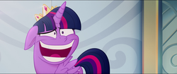 Size: 1920x808 | Tagged: safe, screencap, twilight sparkle, alicorn, pony, g4, my little pony: the movie, face, faic, female, great moments in animation, mare, solo, twilight sparkle (alicorn), twilight sparkle is best facemaker, wtf