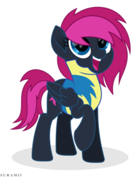 Size: 4763x6000 | Tagged: safe, artist:suramii, oc, oc only, oc:neon flare, pegasus, pony, g4, absurd resolution, clothes, movie accurate, open mouth, raised hoof, simple background, solo, transparent background, uniform, wonderbolt trainee uniform