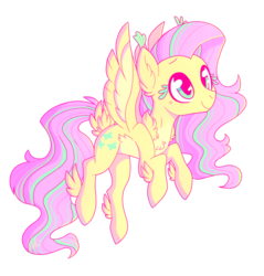 Size: 2555x2673 | Tagged: safe, artist:villiethedj, fluttershy, pegasus, pony, g4, ear fluff, female, high res, looking up, simple background, smiling, solo, spread wings, tail feathers, transparent background, wings