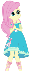 Size: 3078x7011 | Tagged: safe, artist:efk-san, fluttershy, equestria girls, g4, my little pony equestria girls: better together, absurd resolution, clothes, dress, dress interior, female, geode of fauna, nervous, simple background, solo, transparent background, vector