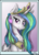 Size: 1714x2400 | Tagged: safe, artist:check3256, princess celestia, alicorn, pony, g4, blushing, bust, chest fluff, crown, female, jewelry, looking at you, mare, necklace, portrait, regalia, smiling, solo