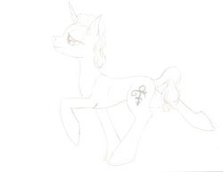 Size: 1036x800 | Tagged: safe, artist:spark, oc, oc only, pony, unicorn, commission, lineart, male, sketch, solo, stallion