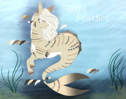 Size: 1443x1133 | Tagged: safe, artist:luuny-luna, oc, oc only, oc:gold feather, merpony, female, reference sheet, solo, underwater