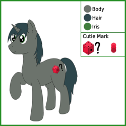 Size: 1500x1500 | Tagged: safe, artist:da random, derpibooru exclusive, oc, oc only, oc:da random, pony, unicorn, cutie mark, ear fluff, male, reference sheet, simple background, solo, stallion