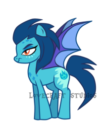 Size: 710x831 | Tagged: safe, artist:mlp-lovecraftstudios, princess ember, bat pony, pony, g4, female, ponified, ponified ember, scrunchy face, simple background, solo, species swap, transparent background, watermark, wings