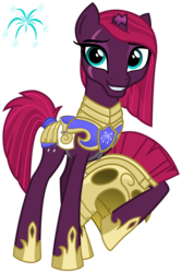 Size: 2000x3000 | Tagged: safe, artist:cheezedoodle96, fizzlepop berrytwist, tempest shadow, pony, unicorn, g4, my little pony: the movie, .svg available, alternate hairstyle, armor, broken horn, cutie mark, eye scar, female, grin, headcanon, helmet, high res, hoof hold, horn, looking at you, mare, raised hoof, reformed, royal guard, royal guard armor, scar, show accurate, simple background, smiling, solo, svg, tail wrap, tempest becomes a royal guard, tempest's cutie mark, transparent background, vector