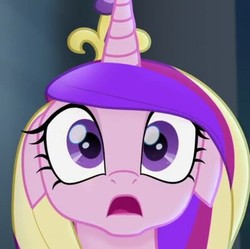 Size: 397x396 | Tagged: safe, screencap, princess cadance, pony, g4, my little pony: the movie, bust, cropped, female, floppy ears, oh crap, solo