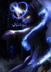 Size: 2480x3508 | Tagged: safe, artist:aidelank, oc, oc only, pony, commission, glowing horn, high res, horn, magic, solo