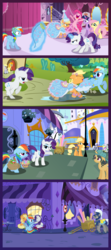 Size: 4200x9500 | Tagged: safe, artist:mundschenk85, applejack, carrot top, derpy hooves, fluttershy, fresh coat, golden harvest, hoity toity, jet set, minuette, moonlight raven, pinkie pie, rainbow dash, rarity, sweet biscuit, twilight sparkle, twinkleshine, upper crust, alicorn, earth pony, pegasus, pony, unicorn, g4, look before you sleep, absurd resolution, applejack also dresses in style, canterlot, cart, clothes, dress, feather, folded wings, forced makeover, froufrou glittery lacy outfit, gem, magic, makeover, mane six, night guard, princess applejack, puddle, punishment, rainbow dash always dresses in style, royal guard, show accurate, spread wings, twilight sparkle (alicorn), wings
