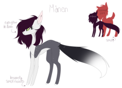 Size: 1500x1091 | Tagged: safe, artist:hyshyy, oc, oc only, oc:månen, earth pony, fox, fox pony, hybrid, original species, pony, female, mare, reference sheet, simple background, solo, transparent background