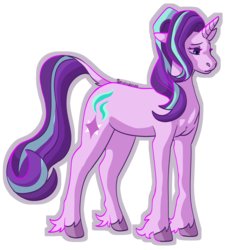 Size: 3088x3336 | Tagged: safe, artist:snowylynxx, starlight glimmer, classical unicorn, pony, unicorn, g4, cloven hooves, female, high res, horn, leonine tail, sad, simple background, solo, transparent background, unshorn fetlocks