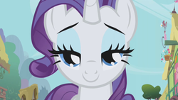 Size: 1280x720 | Tagged: safe, screencap, rarity, pony, unicorn, g4, the ticket master, bedroom eyes, female, lidded eyes, looking at you, mare, sexy, smiling, solo, stupid sexy rarity