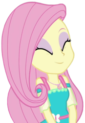 Size: 688x989 | Tagged: safe, artist:thebarsection, edit, edited screencap, screencap, fluttershy, human, equestria girls, equestria girls series, g4, background removed, cheerful, clothes, cute, eyes closed, eyeshadow, female, makeup, not a vector, pleased, shyabetes, simple background, smiling, solo, transparent background