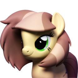 Size: 1024x1024 | Tagged: safe, artist:shreddy117, oc, oc only, oc:milly millstone, pony, 3d, blender, icon, lidded eyes, simple background, solo, transparent background