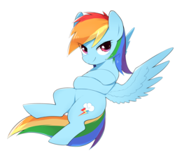 Size: 3200x2800 | Tagged: safe, artist:30clock, rainbow dash, pegasus, pony, g4, female, high res, looking at you, mare, simple background, solo, spread wings, white background, wings