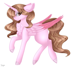 Size: 5288x4980 | Tagged: safe, artist:cat-chai, oc, oc only, oc:cindy, alicorn, pony, absurd resolution, chest fluff, colored wings, female, glasses, mare, multicolored wings, simple background, solo, transparent background
