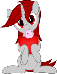 Size: 4607x6000 | Tagged: safe, artist:waveywaves, oc, oc only, oc:waves, pony, absurd resolution, heart, holiday, hoof hold, letter, mouth hold, simple background, solo, transparent background, valentine's day, valentine's day card