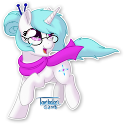 Size: 900x901 | Tagged: safe, artist:tambelon, oc, oc only, oc:snowstar, pony, unicorn, clothes, female, glasses, mare, scarf, simple background, solo, transparent background
