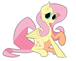 Size: 2743x2194 | Tagged: safe, artist:supercoco142, fluttershy, pony, g4, female, high res, no catchlights, simple background, sitting, solo, transparent background