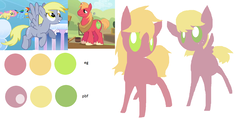 Size: 1370x654 | Tagged: safe, artist:angelstar000, big macintosh, derpy hooves, oc, oc:apple muffin, oc:clumsy kick, earth pony, pegasus, pony, g4, color palette, offspring, parent:big macintosh, parent:derpy hooves, parents:derpymac, siblings, simple background, white background