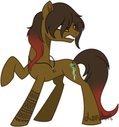Size: 800x854 | Tagged: safe, artist:t-aroutachiikun, earth pony, pony, female, mare, ookurikara, ponified, raised hoof, simple background, solo, transparent background
