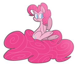 Size: 3400x2973 | Tagged: safe, artist:miss-zi-zi, pinkie pie, earth pony, pony, g4, female, fluffy, high res, impossibly large tail, mare, maximum overfloof, simple background, solo, transparent background