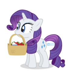 Size: 750x810 | Tagged: safe, artist:dm29, rarity, g4, basket, food, mouth hold, simple background, strawberry, transparent background
