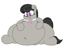 Size: 1024x768 | Tagged: safe, artist:graphenescloset, color edit, edit, octavia melody, pony, belly, belly button, big belly, clothes, colored, fat, fatavia, female, morbidly obese, obese, solo, torn clothes, wardrobe malfunction