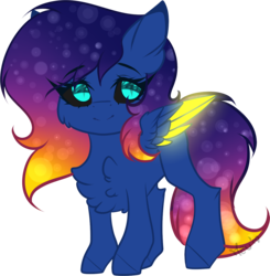 Size: 1326x1351 | Tagged: safe, artist:mauuwde, oc, oc only, oc:supernova, pegasus, pony, chibi, female, mare, simple background, solo, transparent background