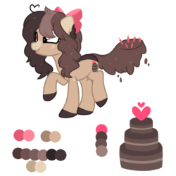 Size: 1024x1024 | Tagged: safe, artist:chococakebabe, oc, oc only, oc:choco cake delight, earth pony, pony, augmented tail, female, mare, reference sheet, simple background, solo, transparent background