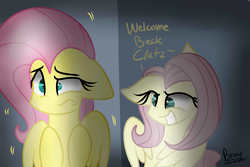 Size: 3000x2000 | Tagged: safe, artist:lynchristina, fluttershy, pegasus, pony, g4, duality, evil side, floppy ears, high res