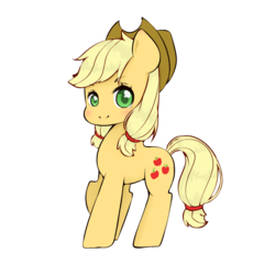 Size: 800x769 | Tagged: safe, artist:chautung, artist:pink-candyoo, applejack, earth pony, pony, g4, cowboy hat, female, hat, mare, simple background, solo, transparent background