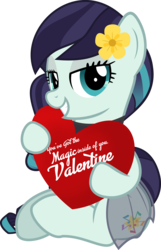 Size: 4941x7668 | Tagged: safe, artist:jhayarr23, coloratura, earth pony, pony, g4, absurd resolution, flower, flower in hair, holiday, looking at you, simple background, sitting, transparent background, valentine, valentine's day, vector