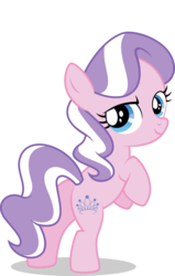 Size: 2000x3150 | Tagged: safe, artist:leopurofriki, edit, editor:slayerbvc, vector edit, diamond tiara, earth pony, pony, g4, accessory-less edit, butt, diamond buttiara, female, filly, high res, missing accessory, plot, rearing, simple background, smiling, solo, transparent background, vector
