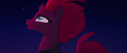 Size: 1920x804 | Tagged: safe, screencap, tempest shadow, pony, unicorn, g4, my little pony: the movie, broken horn, female, horn, looking up, mare, mourning, solo, upset