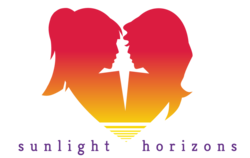 Size: 800x506 | Tagged: safe, artist:king-lyger, sci-twi, sunset shimmer, twilight sparkle, comic:sunlight horizons, equestria girls, g4, fanfic, fanfic art, female, heart, lesbian, logo, ship:sci-twishimmer, ship:sunsetsparkle, shipping, simple background, transparent background