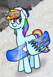 Size: 563x825 | Tagged: safe, artist:fis, rainbow dash, pony, g4, female, goggles, olympic winter games, olympics, snowboard, snowboarding, solo, winter olympic games, winter olympics
