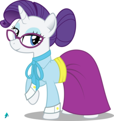 Size: 2000x2119 | Tagged: safe, artist:arifproject, rarity, pony, unicorn, g4, school daze, alternate hairstyle, clothes, female, glasses, high res, mare, raised hoof, schoolmarm rarity, simple background, solo, teacher, transparent background, vector