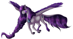 Size: 1875x1019 | Tagged: safe, artist:bijutsuyoukai, oc, oc only, oc:starset, pegasus, pony, colored wings, long mane, male, multicolored wings, simple background, solo, stallion, transparent background