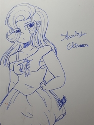 Size: 2592x3456 | Tagged: safe, artist:stella-drawz, starlight glimmer, human, g4, female, high res, humanized, solo, traditional art