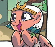Size: 219x185 | Tagged: safe, idw, official comic, somnambula, pegasus, pony, g4, legends of magic, spoiler:comic, spoiler:comiclom11, cropped, cute, excited, female, mare, solo, somnambetes