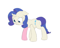 Size: 997x800 | Tagged: safe, artist:carnifex, rarity, oc, oc:rare, pony, robot, unicorn, g4, animated, artificial pony, blinking, bootleg, curved horn, eyeshadow, fanfic, fanfic art, female, floppy ears, frame by frame, frown, gif, horn, legs shaking, makeup, mare, mismatched eyes, pain, sad, simple background, solo, trembling, white background