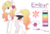 Size: 3000x2048 | Tagged: safe, artist:cinnamontee, oc, oc only, oc:ember (cinnamontee), pegasus, pony, colored wings, female, flower, high res, mare, multicolored wings, reference sheet, simple background, solo, transparent background