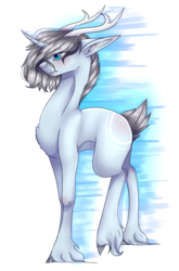 Size: 3432x5196 | Tagged: safe, artist:lastaimin, oc, oc only, deer pony, original species, absurd resolution, antlers, horn, male, simple background, solo, transparent background, unshorn fetlocks
