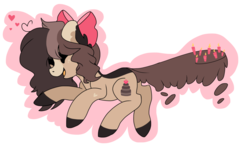Size: 1024x597 | Tagged: safe, artist:chococakebabe, oc, oc only, oc:choco cake delight, earth pony, pony, augmented tail, female, mare, simple background, solo, transparent background