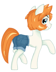 Size: 910x1168 | Tagged: safe, artist:dbkit, oc, oc only, pony, unicorn, clothes, commission, female, jeans, mare, pants, shorts, simple background, solo, transparent background