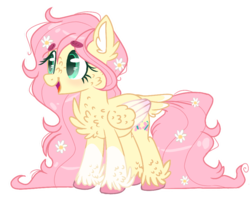 Size: 968x768 | Tagged: safe, artist:wanderingpegasus, fluttershy, pony, g4, alternate hairstyle, base used, female, redesign, simple background, solo, transparent background
