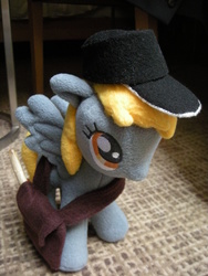 Size: 2448x3264 | Tagged: safe, artist:p0w3rporco, derpy hooves, pony, g4, bag, cap, hat, high res, irl, mailbag, mailmare, photo, plushie, solo