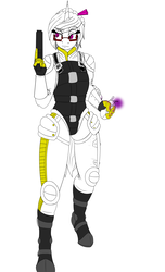 Size: 1555x2555 | Tagged: safe, artist:splint, oc, oc:doctor blue horizon, anthro, armor, boots, cautious, clothes, frown, glasses, gloves, grenade, gun, raised eyebrow, shoes, weapon