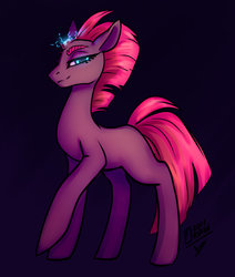 Size: 1024x1209 | Tagged: safe, artist:thatweirdpigeonlady, tempest shadow, pony, unicorn, g4, my little pony: the movie, broken horn, female, horn, looking at you, mare, smiling, smirk, smug, smugest shadow, solo, sparking horn